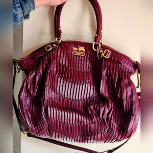COACH MADISON GATHERED LEATHER BORDEAUX LINDSEY 18643